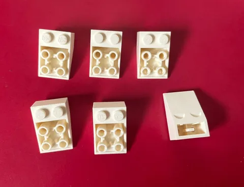 LEGO WHITE 3x2 SLOPE INVERTED 33 wPIN & CONNECTIONS (6 pieces) #3747b Bricks