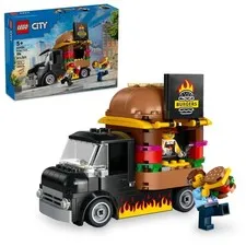 LEGO City Burger Truck Toy Building Set, Fun Gift for Kids Ages 5 Multicolor