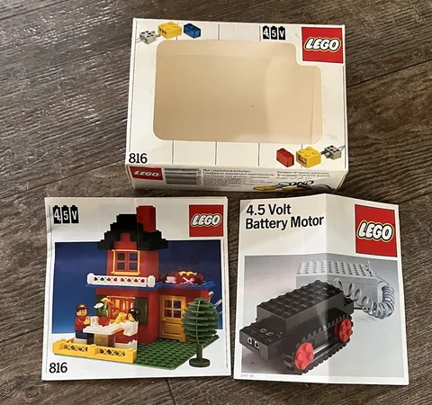 Vintage Lego 4.5v Motor Box And Manual Only 80s