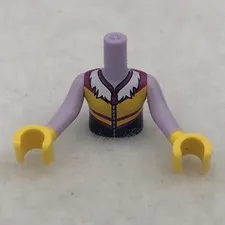 LEGO FTGpb141c01 Lavender Torso Mini Doll Girl Magenta, Zipper Ski Vest