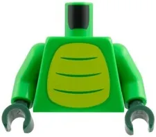NEW Lego Crocodile Bright GREEN MINIFIG TORSO Lime Belly Dark Green Hands 28-8