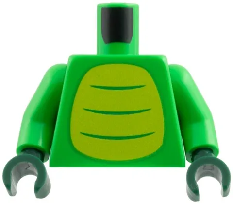 NEW Lego Crocodile Bright GREEN MINIFIG TORSO Lime Belly Dark Green Hands 28-8
