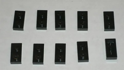 LEGO NEW 1x2 Black Plate (10x) 302326 Brick 3023