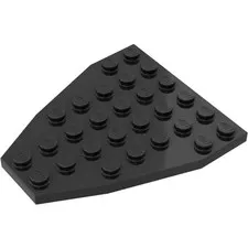 LEGO 4x Black Wedge, Plate 7 x 6 without Stud Notches inv.631