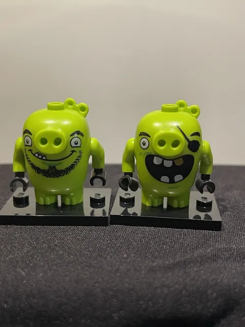 LEGO Angry Birds Green Pig Minifigures Lot of 2, 2 Different Faces