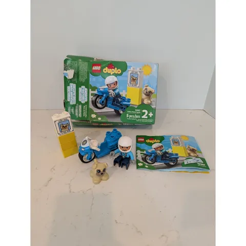 Lego Duplo Police Motorcycle 10967 5pc Story Starter Included