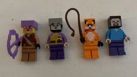 (4) LEGO Minecraft Minifigures - Dragon Archer - End Warrior - Fox Skin - Steve