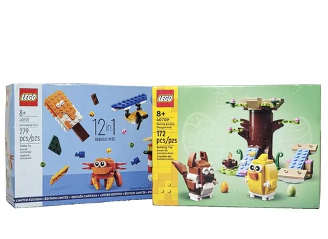 LEGO 40693 Funny Creativity 12-in-1 & 40709 Spring Animal Sets NEW Build Lot