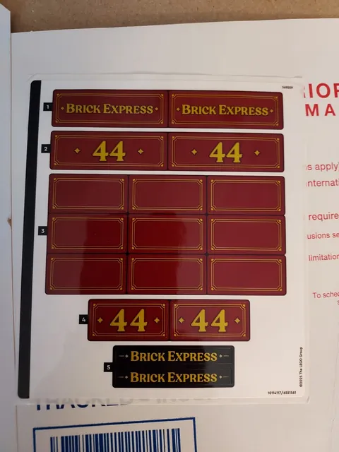 LEGO Wild West Brick Express Train Sticker Sheet Only Brand New Stickers Only 