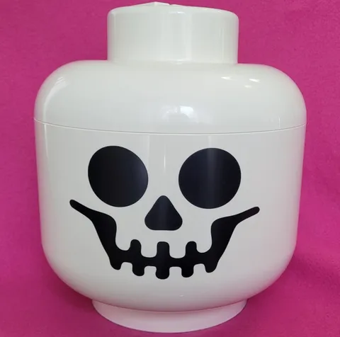 LEGO Skull Storage Container Head White/Black Stackable MPN 4032