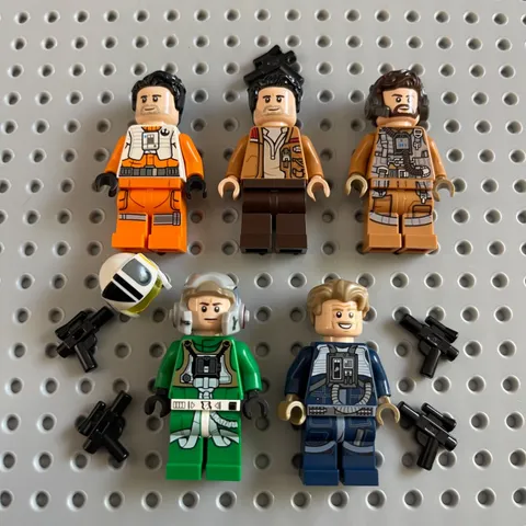 LEGO Pilot Minifigure Star Wars Lot - Rebel A Wing Antoc Resistance Poe x5