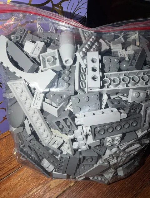 LEGO Bulk Mixed Size Parts & Pieces 2 Pound Lot Gray