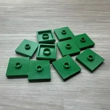 LEGO Parts 87580 (10pcs) Plate 2x2 Groove & Stud Center (Jumper) Green