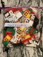 LEGO LOT WINDOWS AND DOORS BRICK  BLOCK VARIETY BUILDING PIECES