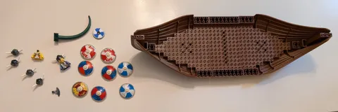 Lego Dark Brown Boat Hull Pieces Ship 7018 53452 Vikings Shields Weapon Serpent