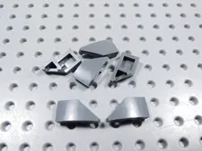 LEGO Lot of 6 Dark Bluish Gray 2x1 Curved Wedge Slope Bricks BD