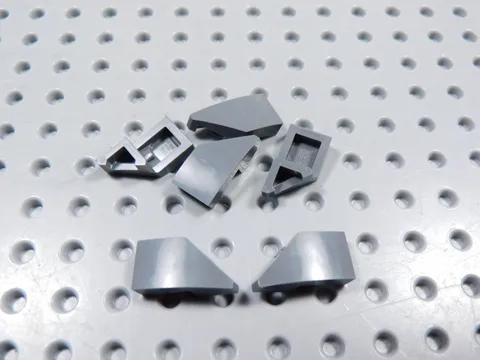 LEGO Lot of 6 Dark Bluish Gray 2x1 Curved Wedge Slope Bricks BD