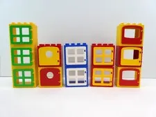 Lego Duplo Lot of 12 Hinged Windows/Doors with Frames Misc Styles & Colors LOT B