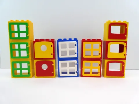 Lego Duplo Lot of 12 Hinged Windows/Doors with Frames Misc Styles & Colors LOT B