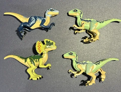 Lego Jurassic World Dinosaur Raptor09 Raptor13 Dilo02 Velociraptor Dilophosaurus