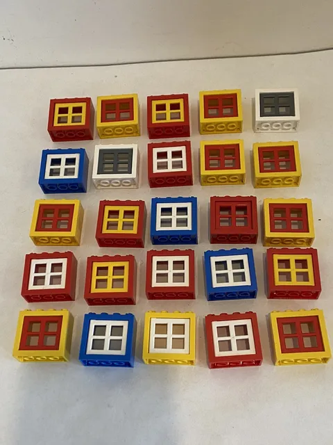 (25) LEGO Window Lot- wide thick single pane opening- Classic, City