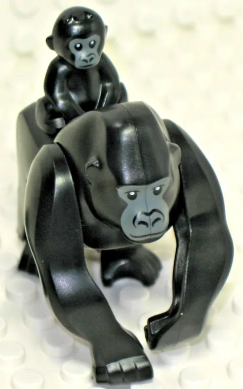 LEGO® Mom & Baby Gorilla Ape Family Monkey Black Animal Wildlife Zoo Nature