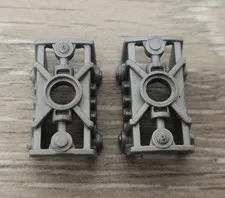 Lego 47299 Pearl Light Gray Silver Bionicle Toa Metru Knee Cover Armor Lot Of 2