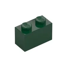 LEGO 28x Dark Green Brick 1 x 2 inv.590