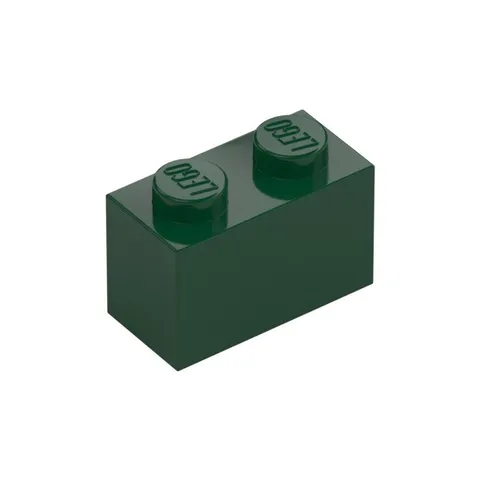 LEGO 28x Dark Green Brick 1 x 2 inv.590