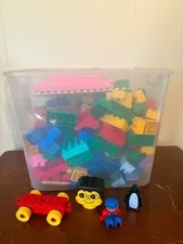 large box of duplo blocks - assorted lot - large legos - toddler blocks