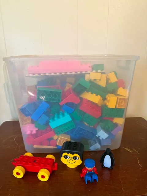 large box of duplo blocks - assorted lot - large legos - toddler blocks