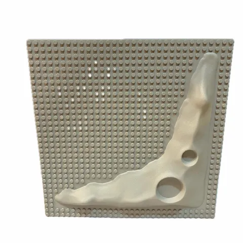 Vintage 1980s LEGO Base Plate – Lunar Space Crater Moon Raised, Old Gray – 3947a