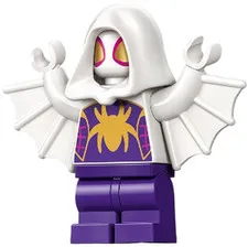 LEGO [No Color/Any Color] Ghost-Spider (Gwen Stacy) - Dark Purple Medium Legs, W