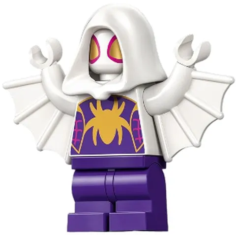 LEGO [No Color/Any Color] Ghost-Spider (Gwen Stacy) - Dark Purple Medium Legs, W