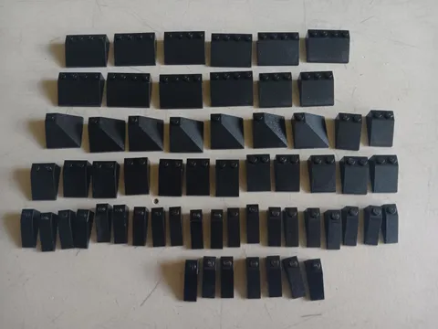 LEGO BULK LOT OF 60 BLACK ROOF SLOPES 33° 3X1 3X2 3X3 3X4