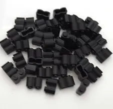 Lego Brick 1 x 2 with Log Profile, Black, Part# 30136 New, Quantity 50