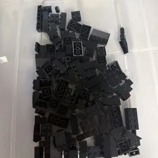 LEGO LOT OF BLACK BRICKS 120+ MIXED TYPES BLOCKS BUILDING PIECES