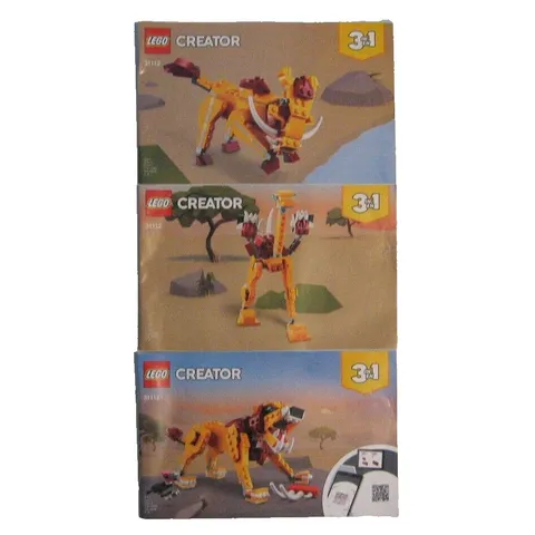 3 LEGO Creator 3 in 1 #31112 Instruction Booklets Manual Only Lion Ostrich Boar