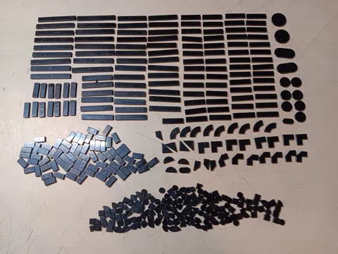 LEGO BULK LOT OF 392 BLACK SMOOTH TILES 1X1 1X2 1X3 1X4 1X6 1X8 2X2 CORNER