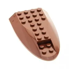1X Lego Airplane Fuselage Tail 6X10 Red Brown Curved Top 9496 6003562 87615