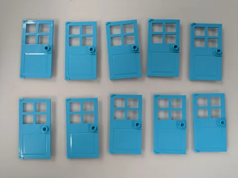 Lego 10x New Medium Azure Door 1 x 4 x 6 with 4 Panes and Stud Handle # 60623