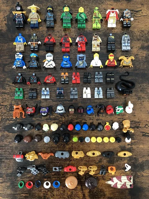 Lego Ninjago: Lot of Assorted Mini figures, Parts, and Rare Pieces