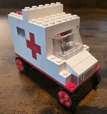 Vintage 1990s Custom LEGO Ambulance with Driver, Parts and Pieces