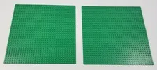 W) Lot of 2 Lego Green Base Plate Pieces 10" x 10"