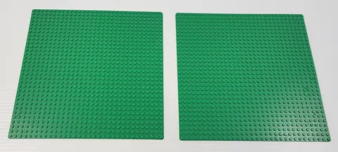 W) Lot of 2 Lego Green Base Plate Pieces 10" x 10"