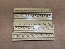 LEGO Parts - Tan Plate, Modified 1 x 8 with Door Rail - No 4510 - QTY 5