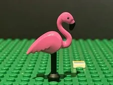 Lego Pink Flamingo Bird with Dark Pink Body Pattern Animal Minifigure