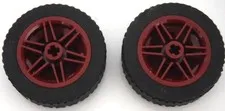 Lego Tire 30699 43.2x14 Solid, Wheel Dark Red 56904 x2, New