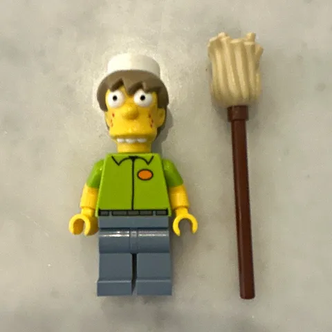 LEGO The Simpsons Groundskeeper Willie Minifigure w/ Broom - Simpsons Series