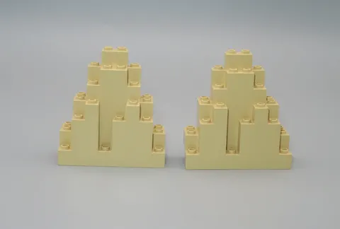 LEGO x2 part # 6083 Rock Panel 3x 8x 7 Triangular LURP tan Adventurers 5988